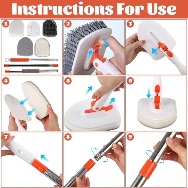 Thumbnail 2 de Bathroom Tile Cleaner 52 Inch Long Handle