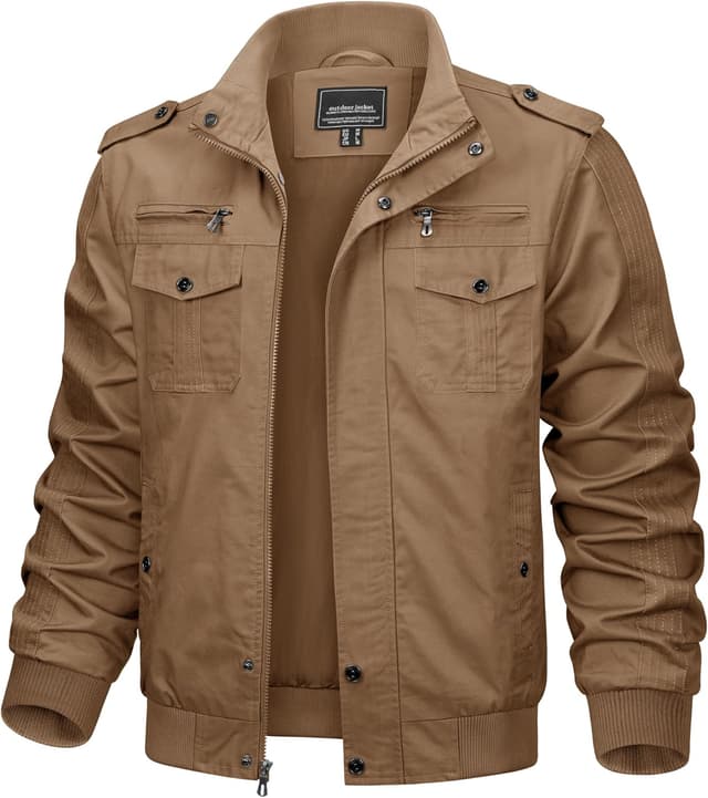 Detalle de KEFITEVD Herren Übergangsjacke mit Stehkragen