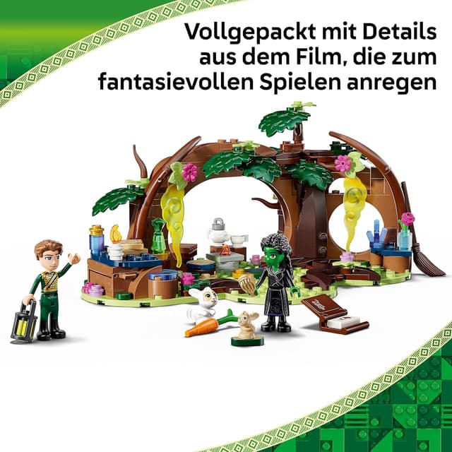 Detalle de LEGO Wicked 75687: Elphabas Versteck – Wald-Bauset mit 2 Minifiguren und Tierfiguren