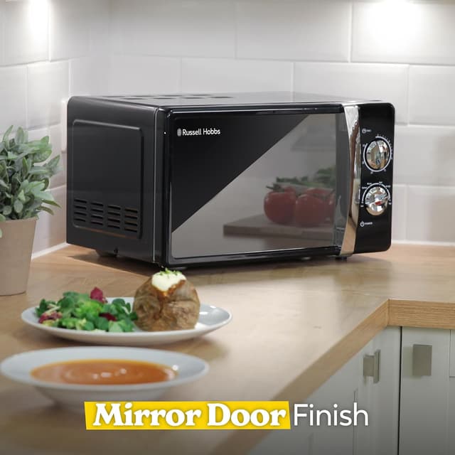 Detalle de Russell Hobbs RHMM701B 17 L 700 W solo microwave with 5 power levels, defrost and timer