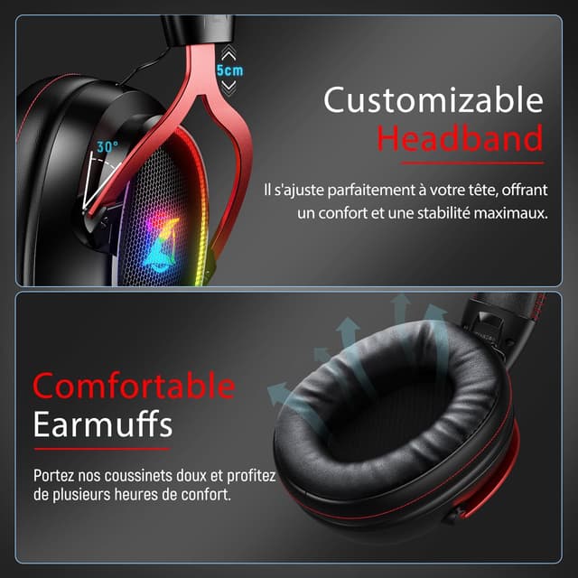 Thumbnail 4 de Ozeino OW310 Casque Gaming sans Fil 7.1
