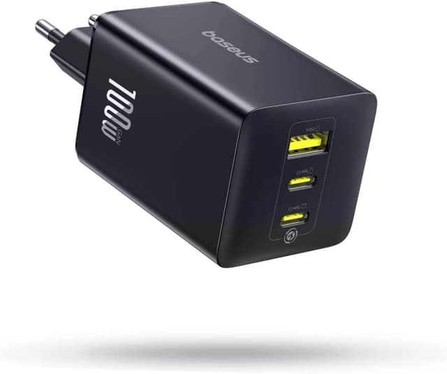 Detalle de Baseus Enerfill 100W Cargador USB-C con 3 puertos ⚡