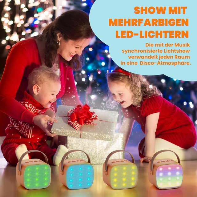 Thumbnail 6 de Kinder-Karaoke-Maschine mit 2 Mikrofonen (Mini, Bluetooth & TF-Karte) – tragbares Karaoke-Set für 3–12 Jahre