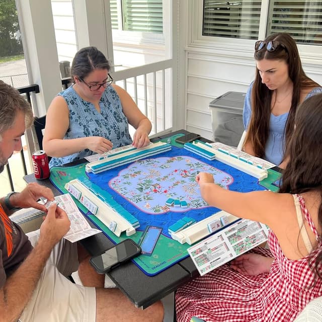 Detalle de MyCasily Mahjong Cards 2025 (4 Cards) — Large Print, Easy-to-Read & Foldable