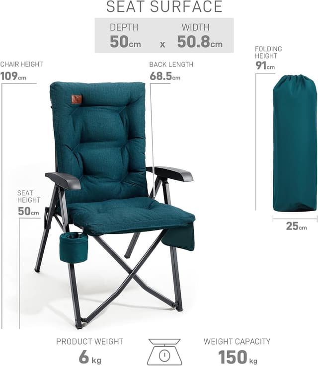 Detalle de EVER ADVANCED camping chairs 150kg load