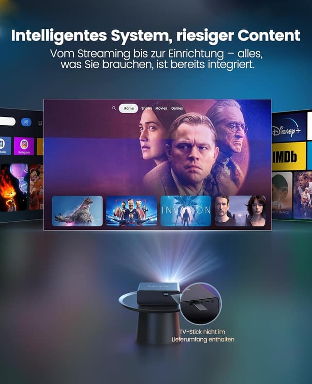 Thumbnail 6 de iWIMIUS Smart Beamer 4K mit Official Netflix, Dolby Audio, 1000 ANSI und Auto-Fokus (WiFi 6/Bluetooth) für Outdoor & Garten