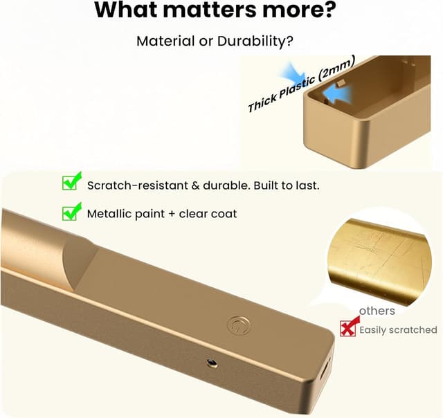 Detalle de Craftersmark Picture Light Battery Rechargeable (3-Pack) with Remote, 3 Color Modes, Dimmable, Timer — Antique Gold