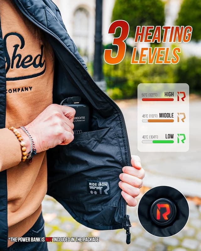 Thumbnail 2 de RIDEIRON Gilet Chauffant Homme 3 zones