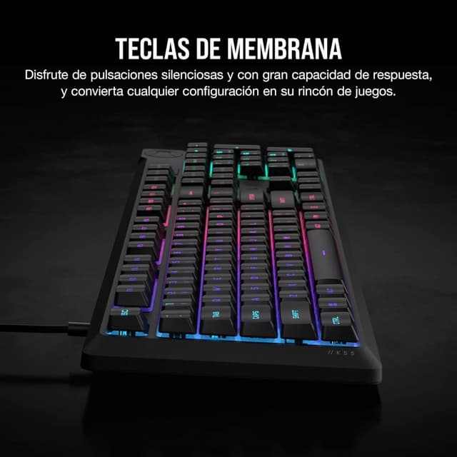 Detalle de Corsair K55 CORE RGB Teclado gaming 10 zonas