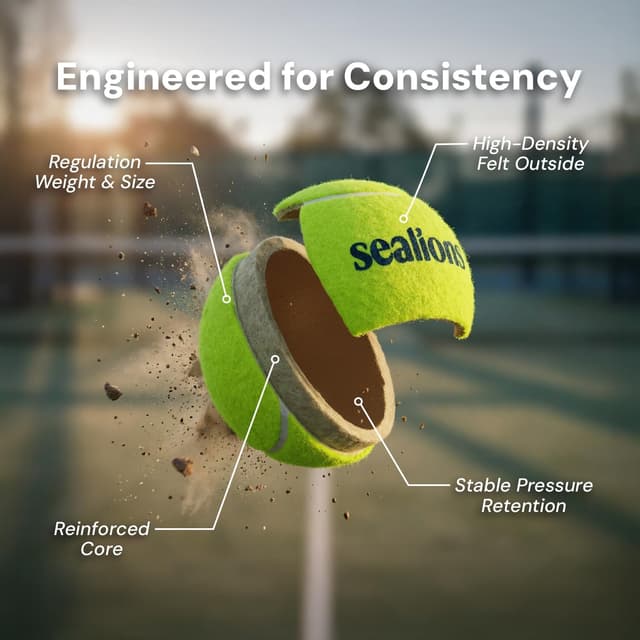 Detalle de Sea Lions Pro Padel Championship padel balls (tube of 3) for match & training