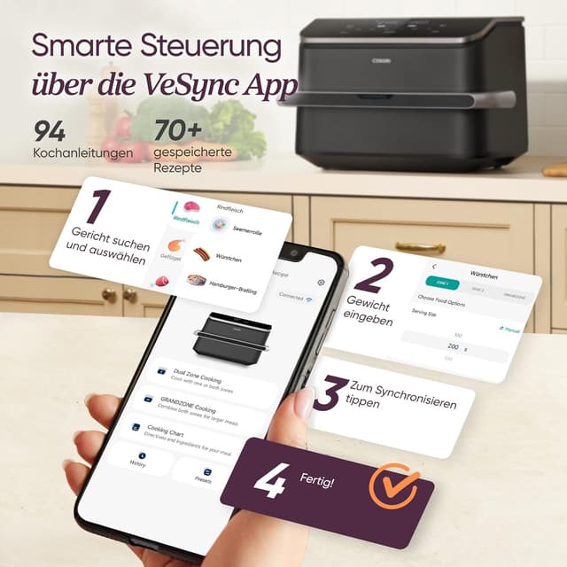 Thumbnail 6 de COSORI TwinFry 10L Heißluftfritteuse mit 2 Kammern