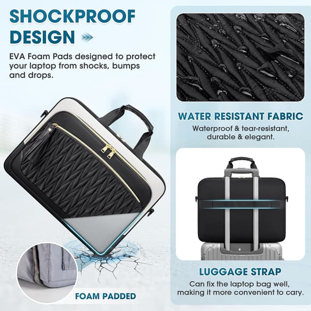 Detalle 1 de RAINSMORE Laptoptasche 17,3 Zoll für Damen