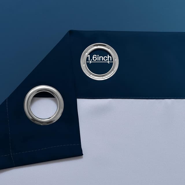 Detalle de Yakamok Blue and Greyish White Ombre Blackout Curtains (2 Panels, 52x84 Inch)