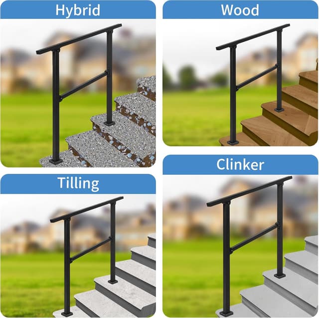 Thumbnail 4 de Wrought Iron Outdoor Handrail for 2-3 Steps ðŸ›