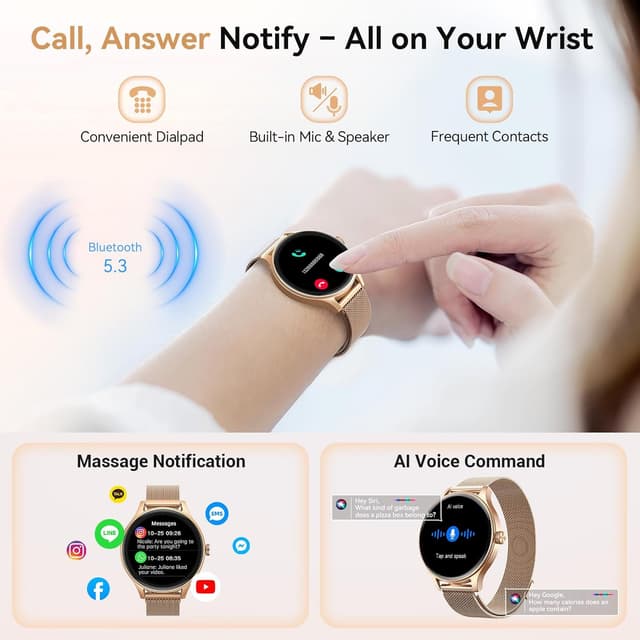 Detalle de Laidies Smart Watch HD 120 sports, AI voice assistant