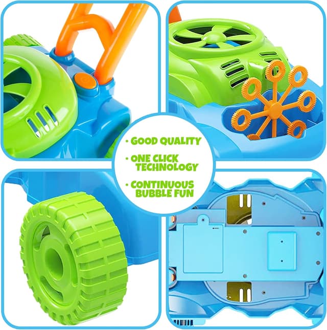 Detalle de ArtCreativity Bubble Lawn Mower Toy for Toddlers (Ages 1–3) — Bubble-Blowing Push Mower with Sound Effects