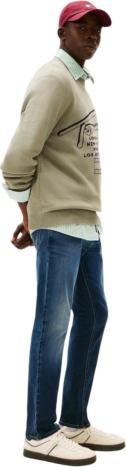 Detalle de Tommy Jeans Men’s Austin Slim Tapered Fit Jeans (5-pocket, regenerative cotton blend)