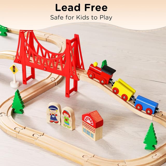 Thumbnail 2 de SainSmart Jr. Wooden Train Set for Toddlers 🚂