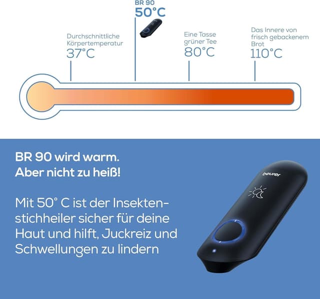 Detalle de Beurer BR 90 Insektenstichheiler – elektronischer Hitzestift gegen Mückenstiche & Insektenbisse