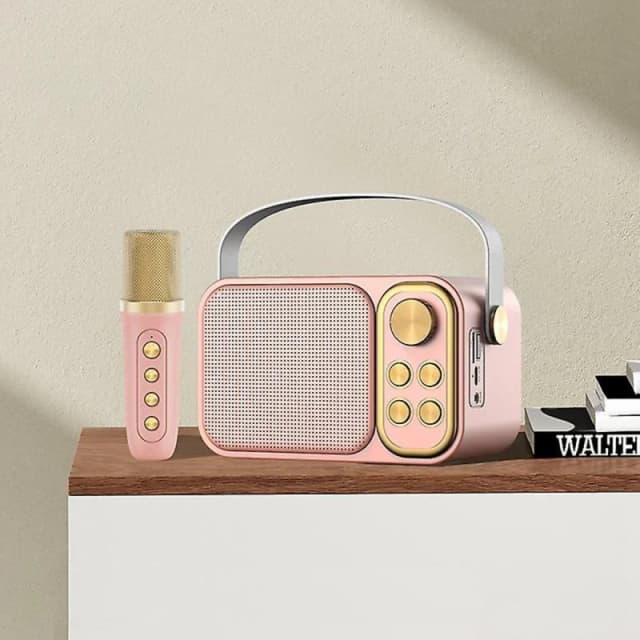 Thumbnail 3 de Klack Karaoke Retro 10 W rosa: altavoz Bluetooth con micrófono