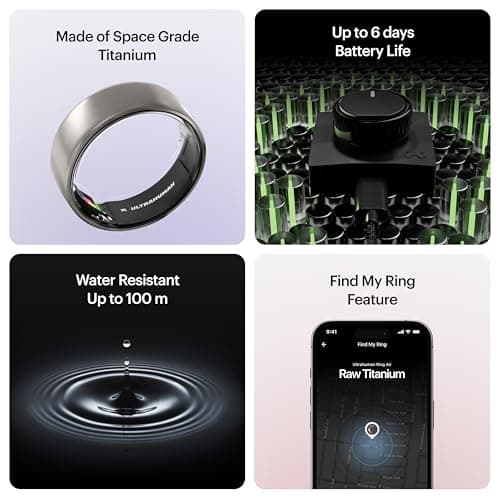 Thumbnail 7 de ULTRAHUMAN Ring Air (10, Titanio Crudo): anillo inteligente sin suscripción para sueño, actividad y salud femenina