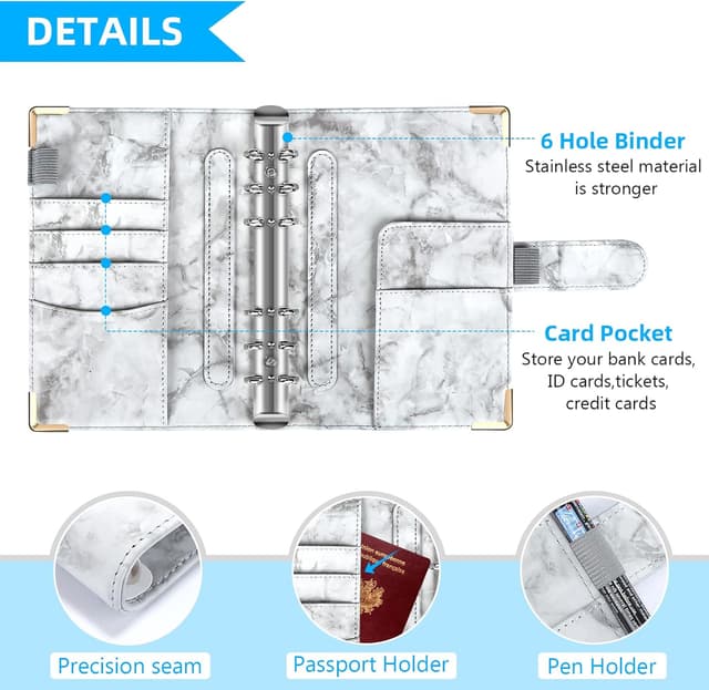 Detalle de Raccoglitore ad anelli A6 30 pezzi con buste ed etichette 🗂