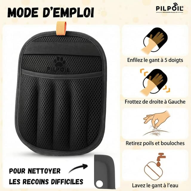 Thumbnail 5 de pilpoil Gant Anti Poils Animaux 2‑en‑1