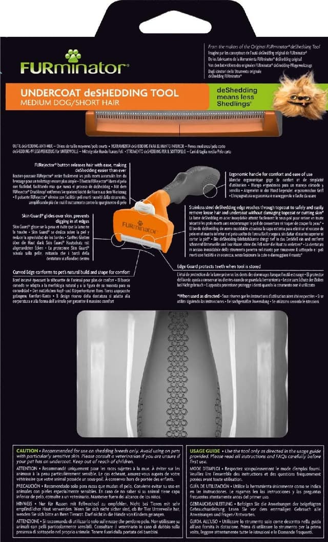 Detalle de FURminator deShedding M para perros medianos, cepillo