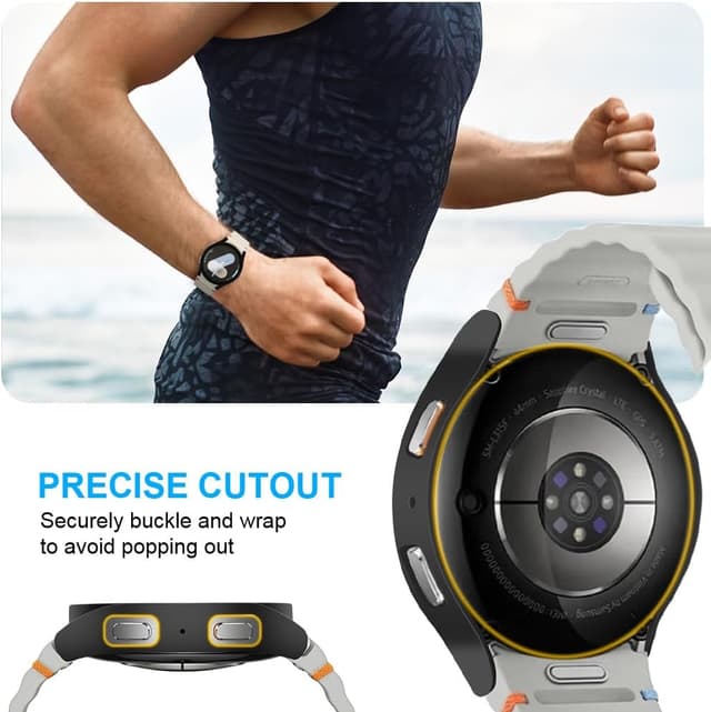 Thumbnail 6 de OFFCUP Case with Screen Protector for Samsung Galaxy Watch 7 40mm (2024) – 2 Pack, Black