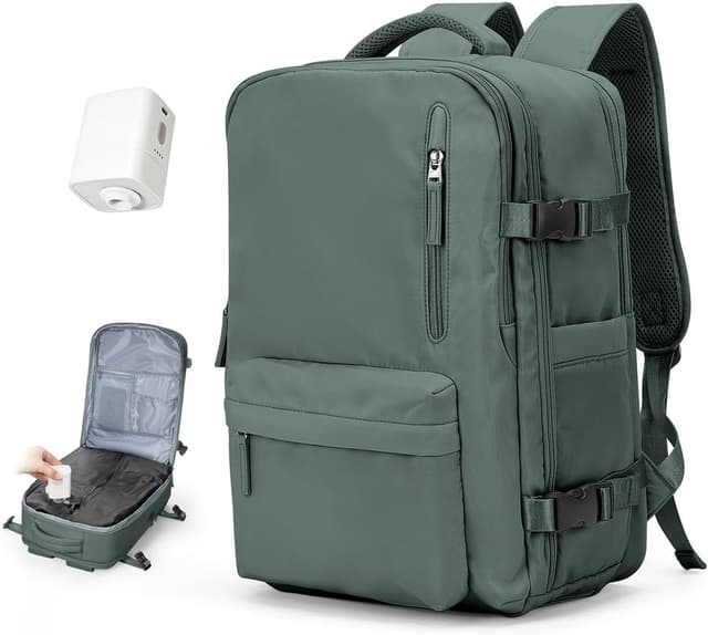 Detalle de BJLFS Zaino da viaggio Ryanair 40x30x20 (sottovuoto con pompa) con scomparto laptop e tasca umido-asciutto