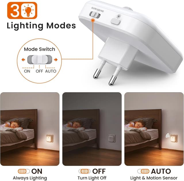 Detalle 2 de TNMOO Luce notturna LED da presa 2 pezzi