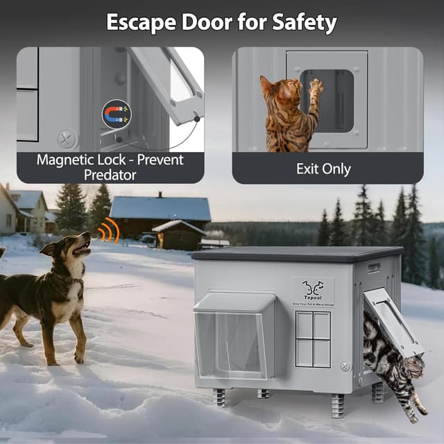 Thumbnail 3 de Large Heated Cat House 22x17x19.7 in 🐱