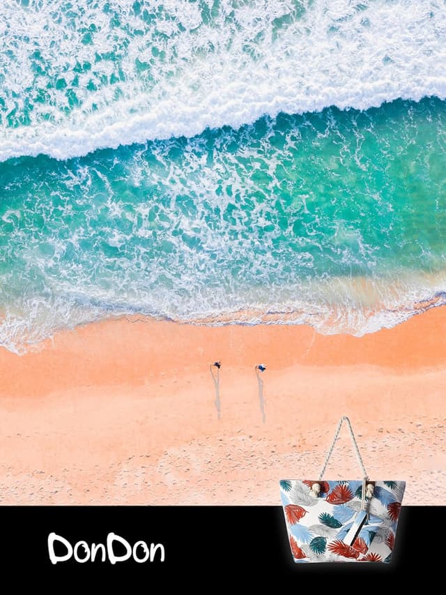 Thumbnail 6 de DonDon große Strandtasche XXL mit Reißverschluss (Umhängetasche Damen) – Japanese Garden