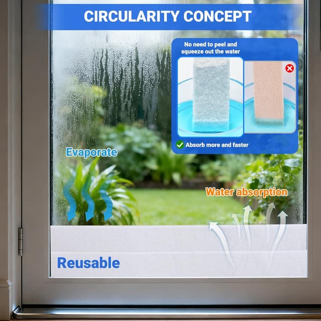 Detalle 2 de Cinta absorbente de condensación para ventana 5 m