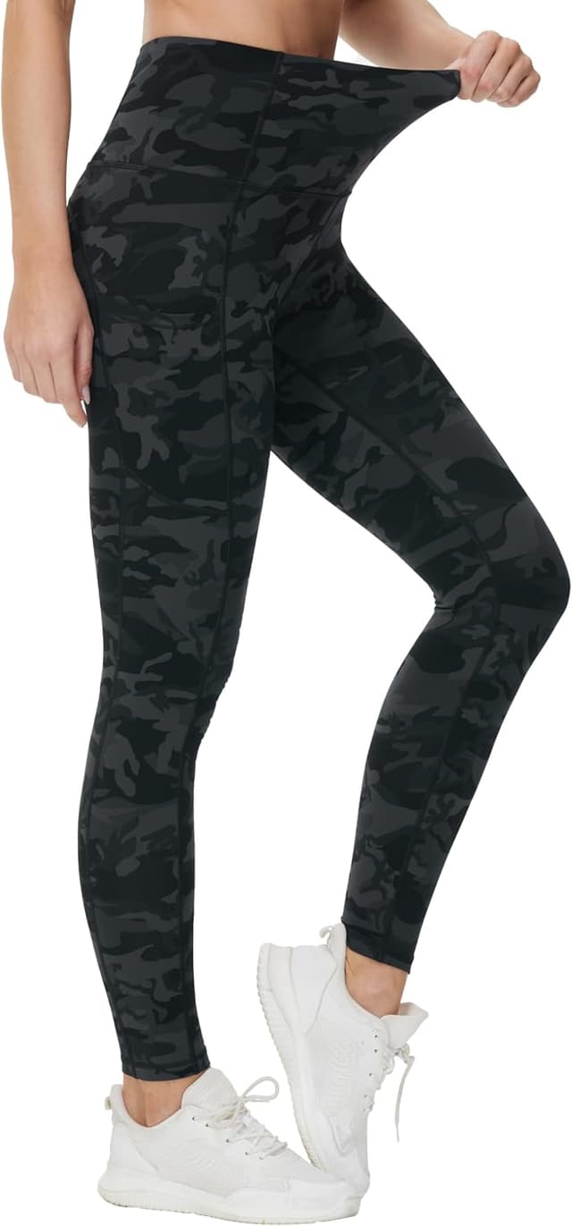 Detalle de THE GYM PEOPLE Pantalon de yoga taille haute femme à poches profondes – legging d’entraînement extensible