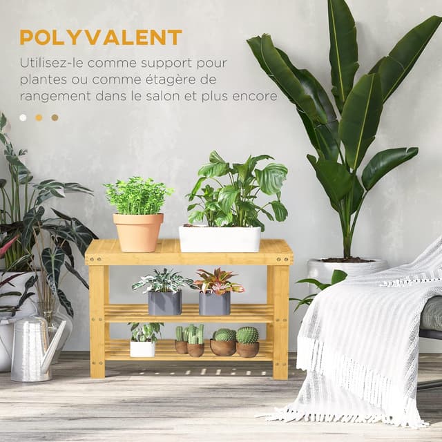 Detalle 2 de HOMCOM banc à chaussures 3 niveaux 136 kg