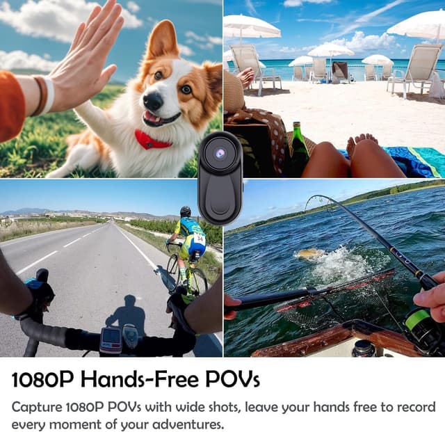 Detalle de Zeerkeer Magnetic Mini Body Camera (64G TF, 1080P, 120° wide-angle) with 360° back clip