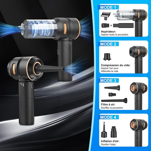 Detalle 2 de Aspirateur voiture 18000 PA portable