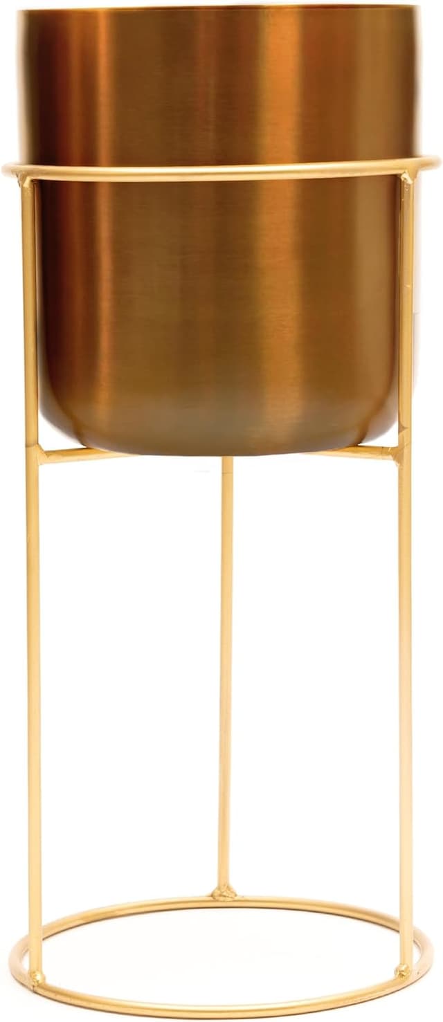 Thumbnail 2 de Olly & Rose Brushed Gold Metal Plant Pot 35cm