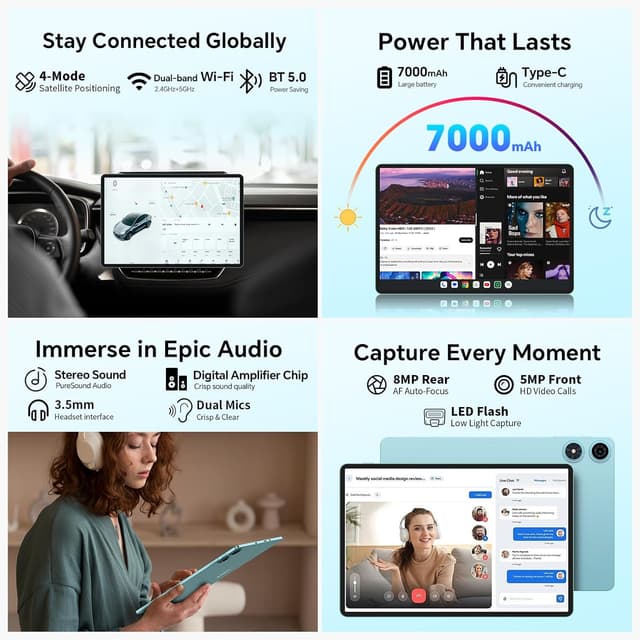 Detalle 2 de TECLAST P50 Tablet Android 11" 90Hz con tastiera e pennino, Dual SIM 4G/5G WiFi, 12GB RAM e 128GB ROM