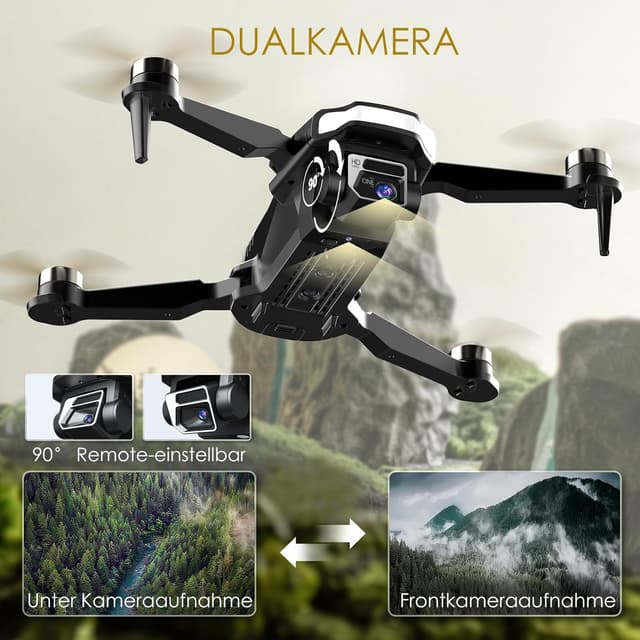 Detalle de CHUBORY A68 WiFi FPV Quadcopter mit 2K HD-Kamera – bürstenloser Motor, automatischer Schwebe & Trajektorienflug