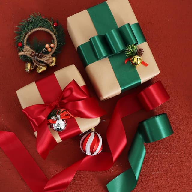 Thumbnail 6 de TONIFUL Satinband rot, 5 cm x 20 m – breites Geschenkband für Schleifen & Dekoration