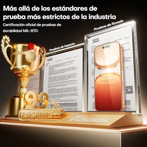 Thumbnail 7 de TOCOL Cristal Templado iPhone 17/16 Pro 9H 🌟 2 Pzas