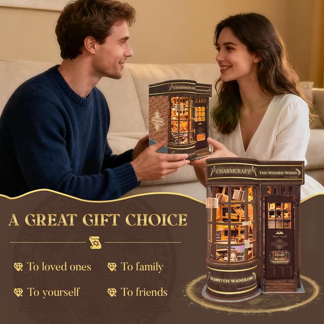 Detalle 2 de STRUCWOOD SQ-51 book nook kit with LED light