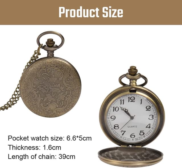 Detalle 2 de Vicloon Vintage Taschenuhr 4 cm