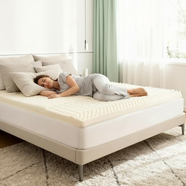 Detalle de Caleffi Topper Matrimoniale in Memory Foam 160x190, 6 cm – sfoderabile e antibatterico