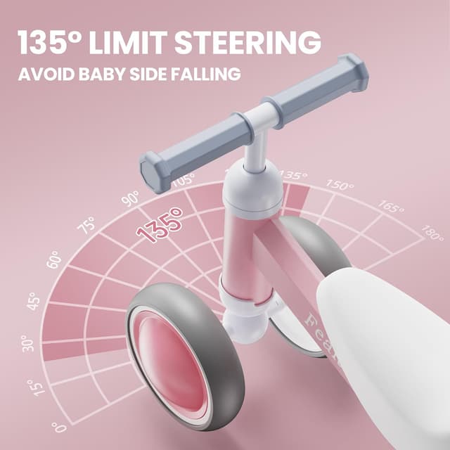 Thumbnail 6 de Baby Balance Bike (12–24 Months) with 4 LED Lighting Wheels, Baby Pink