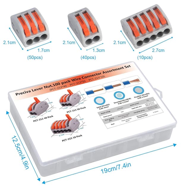 Thumbnail 1 de Preciva Connecteur de fil Compact 100 pcs 🔌