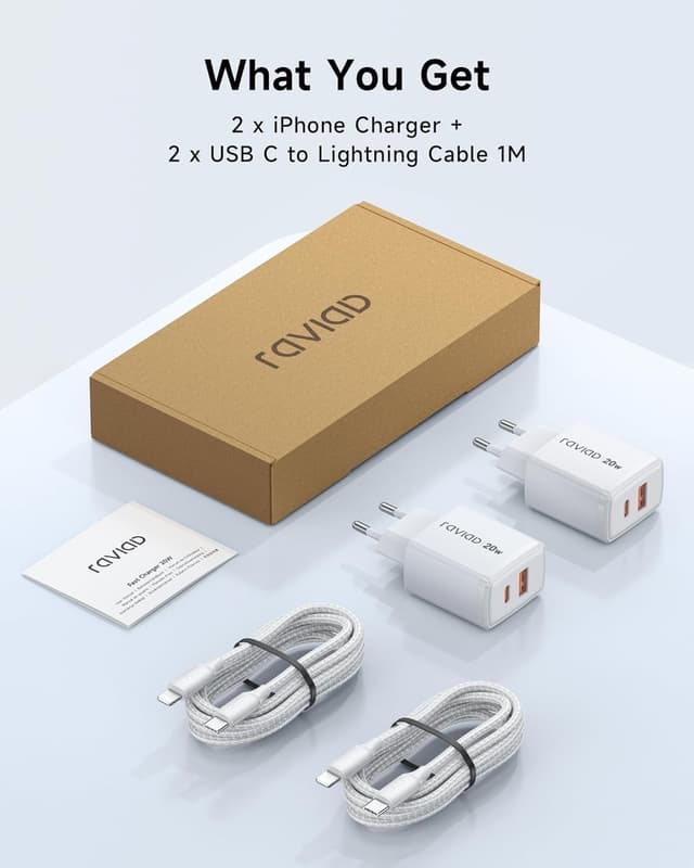 Detalle 2 de RAVIAD iPhone Ladekabel 20W 2er-Set