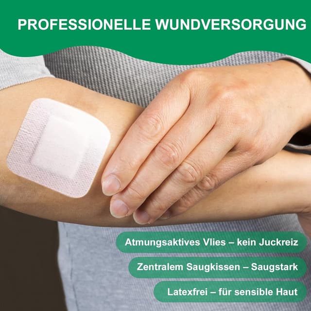 Detalle de HansaGT Medical Wundpflaster 7 x 5 cm sensitiv & hypoallergen, selbstklebend, steril (50 Stück) – für kleine Schnittwunden